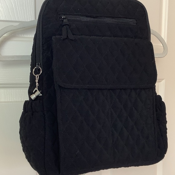 Vera Bradley Black Quilted Backpack with Moka Pot Charm. - Picture 6 of 9